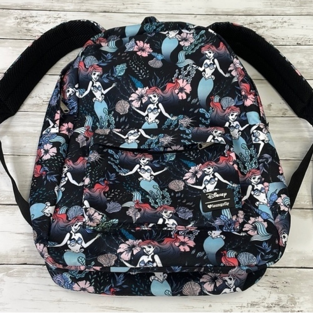 Cute used Loungefly Little Mermaid Full Size Backpack Disney Retired Collectible - Picture 1 of 13